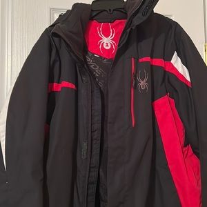 Men’s Large red black Spyder jacket